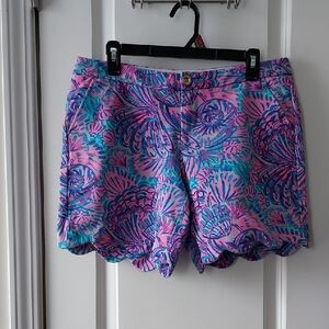 Lilly Piltzer Vibrant Pink and Blue Women's Shorts 8